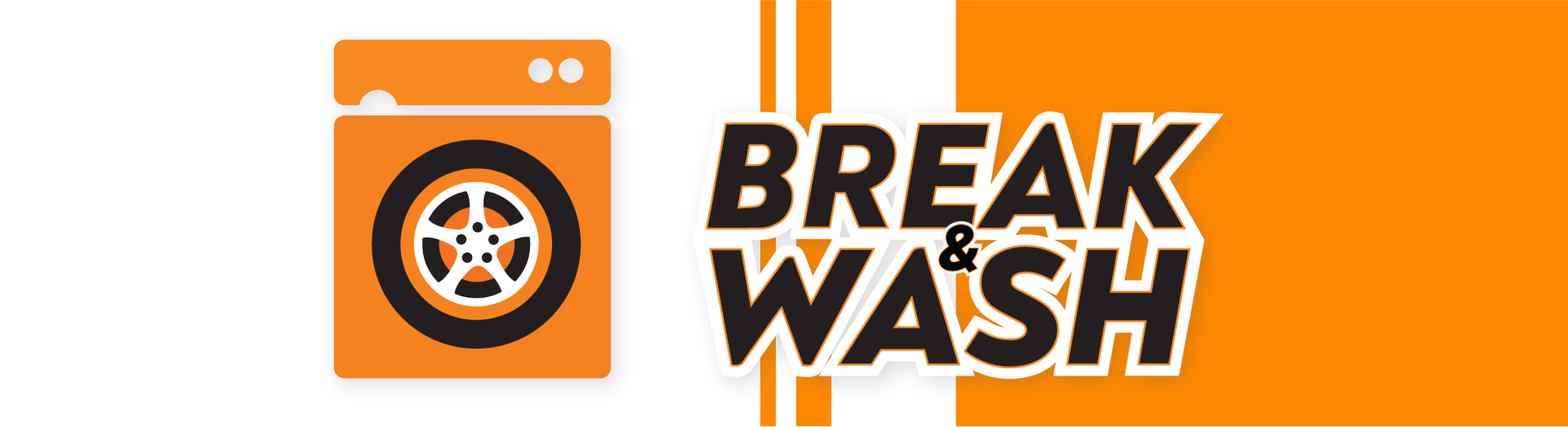 Banner with Break & Wash logo